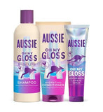 Aussie Oh My Gloss Moisturising Shampoo Hair Conditioner and Leave in Treatment Bundle