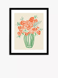 John Lewis Lucy Deaner „Hohe Vase mit Orangenbeeren“, gerahmter Druck mit Passepartout, 63,5 x 53,5 cm, Orange