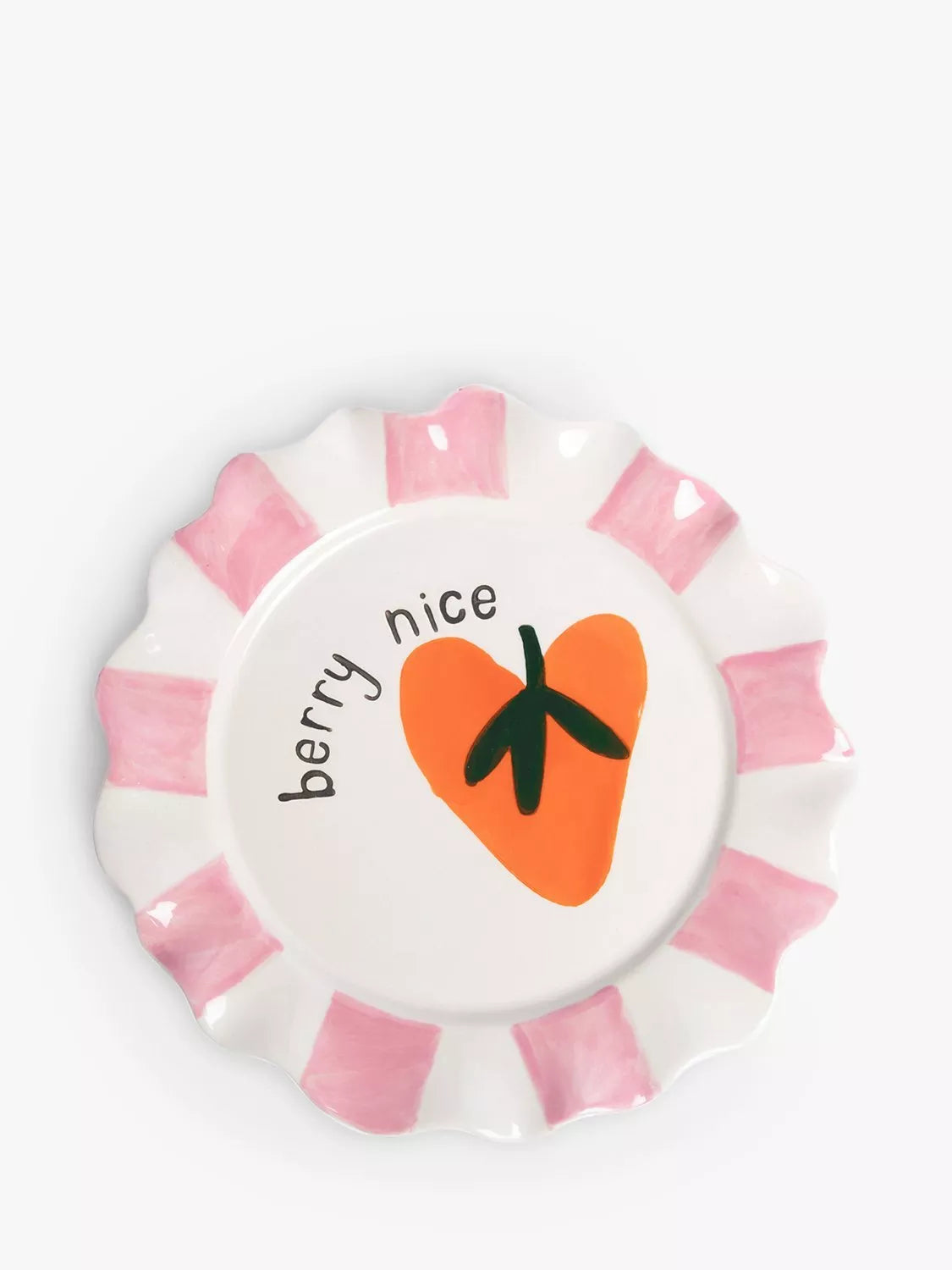 Caroline Gardner Berry Nice Heart Plate, Multi - McGrocer