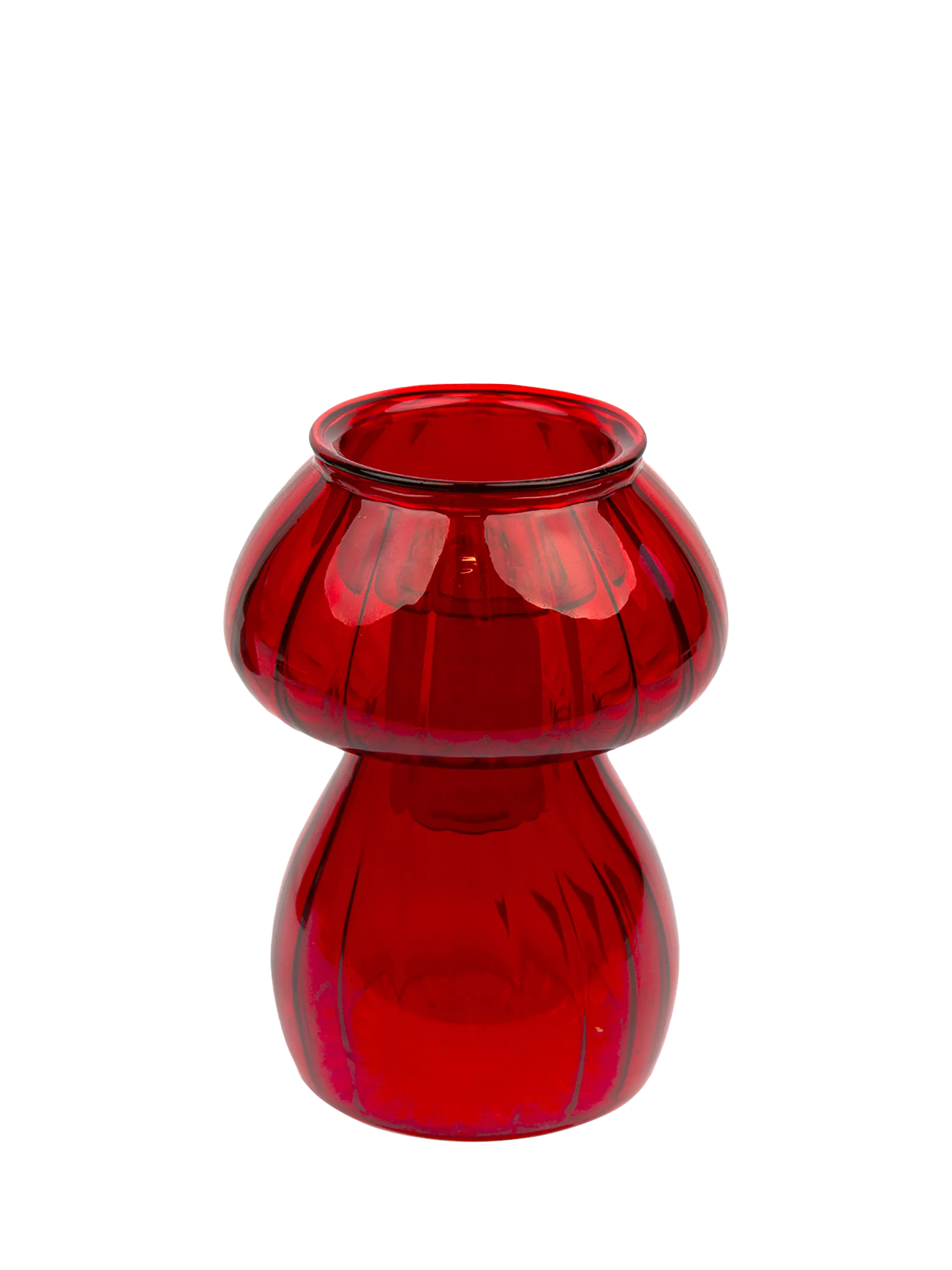 Talking Tables Mushroom Glass Candle Holder, Red - McGrocer