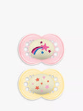 MAM Astro SkinSoft Glow In the Dark Nighttime Soothers, Pack of 2, 6 months - McGrocer