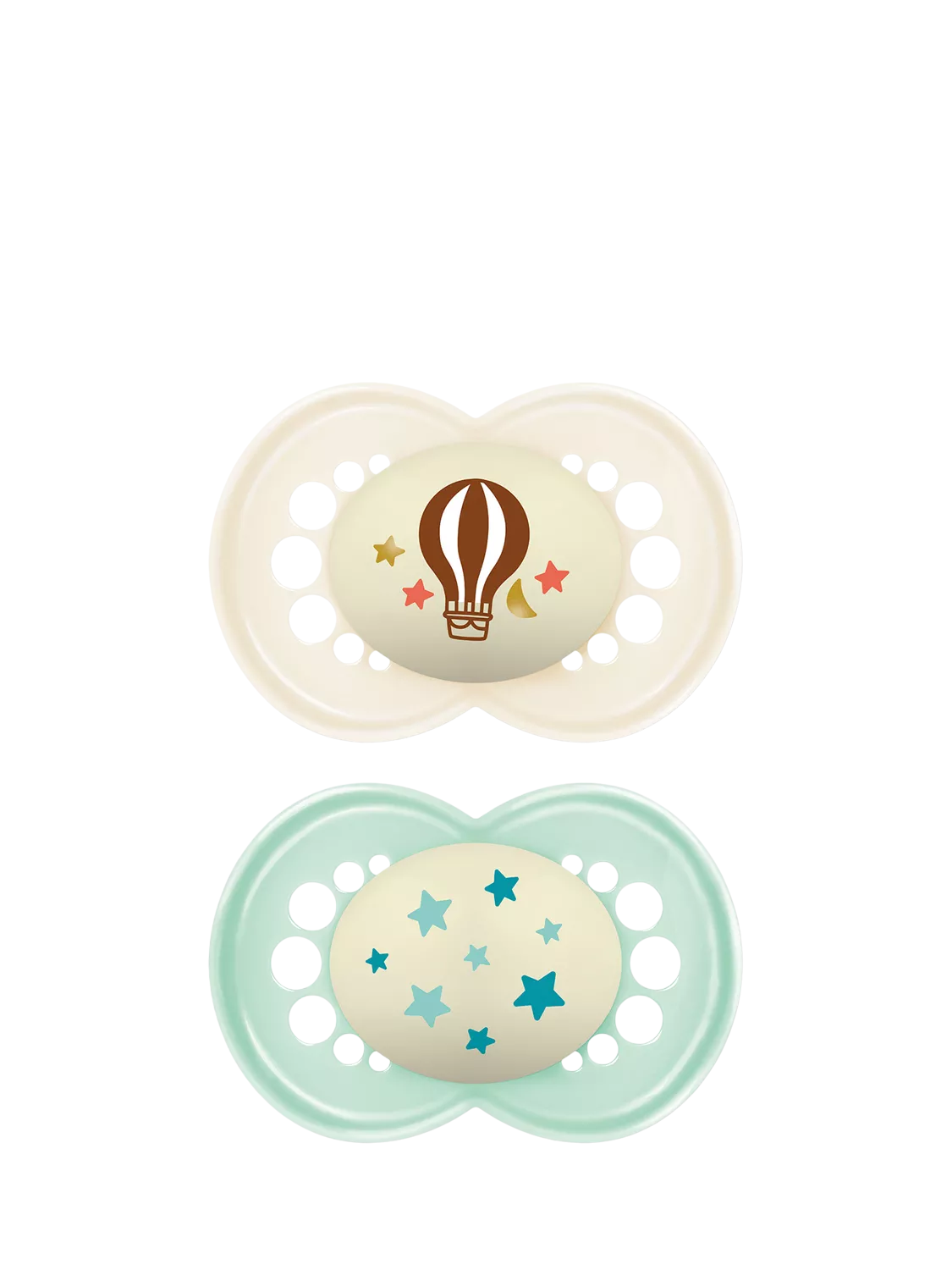 MAM Unisex SkinSoft Glow In the Dark Nighttime Soothers, Pack of 2, 16 months+ - McGrocer