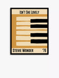 John Lewis Dalston 606 „Stevie Wonder“ gerahmter Druck, 52 x 42 cm, Mehrfarbig
