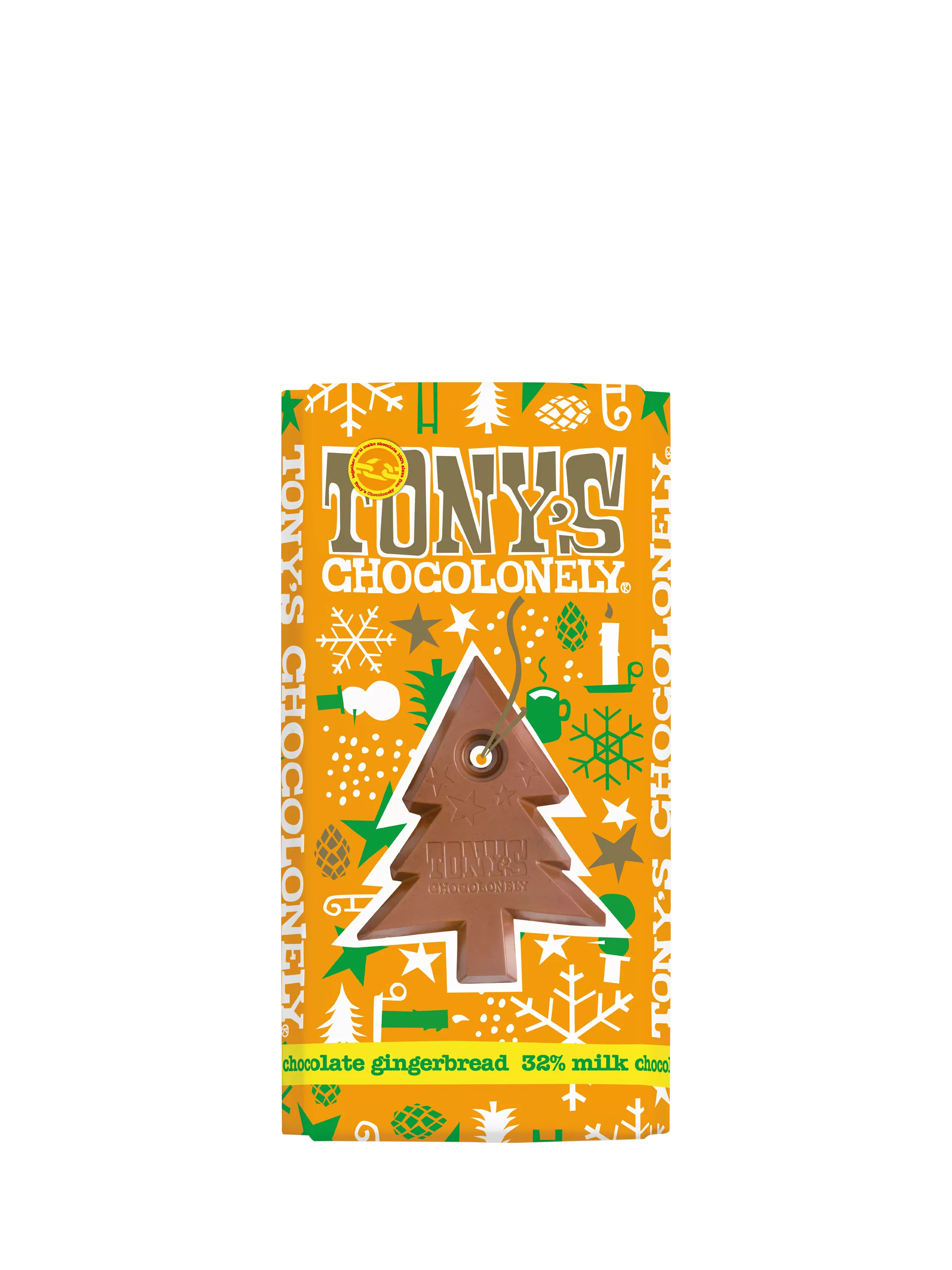 Tony's Chocolonely Milk Chocolate Gingerbread Bar, 180g - McGrocer