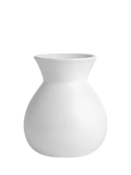 West Elm Glasierte Keramik-Sackvase, H 20 cm, Weiß