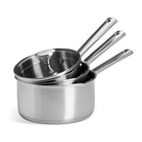 Habitat Ellipse Brushed 3 Piece Stainless Steel Pan Set