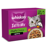 Whiskas 1+ Chef's Choice Mix in Gravy Adult Wet Cat Food Pouches 12 x 85g