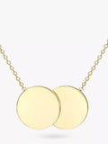 IBB Personalised 9ct Gold Double Disc Initial Pendant Necklace - McGrocer