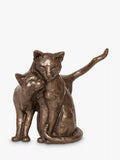 Frith-Skulptur „Freunde machen“ – Katzenskulptur von Paul Jenkins, H 15 cm, Bronze