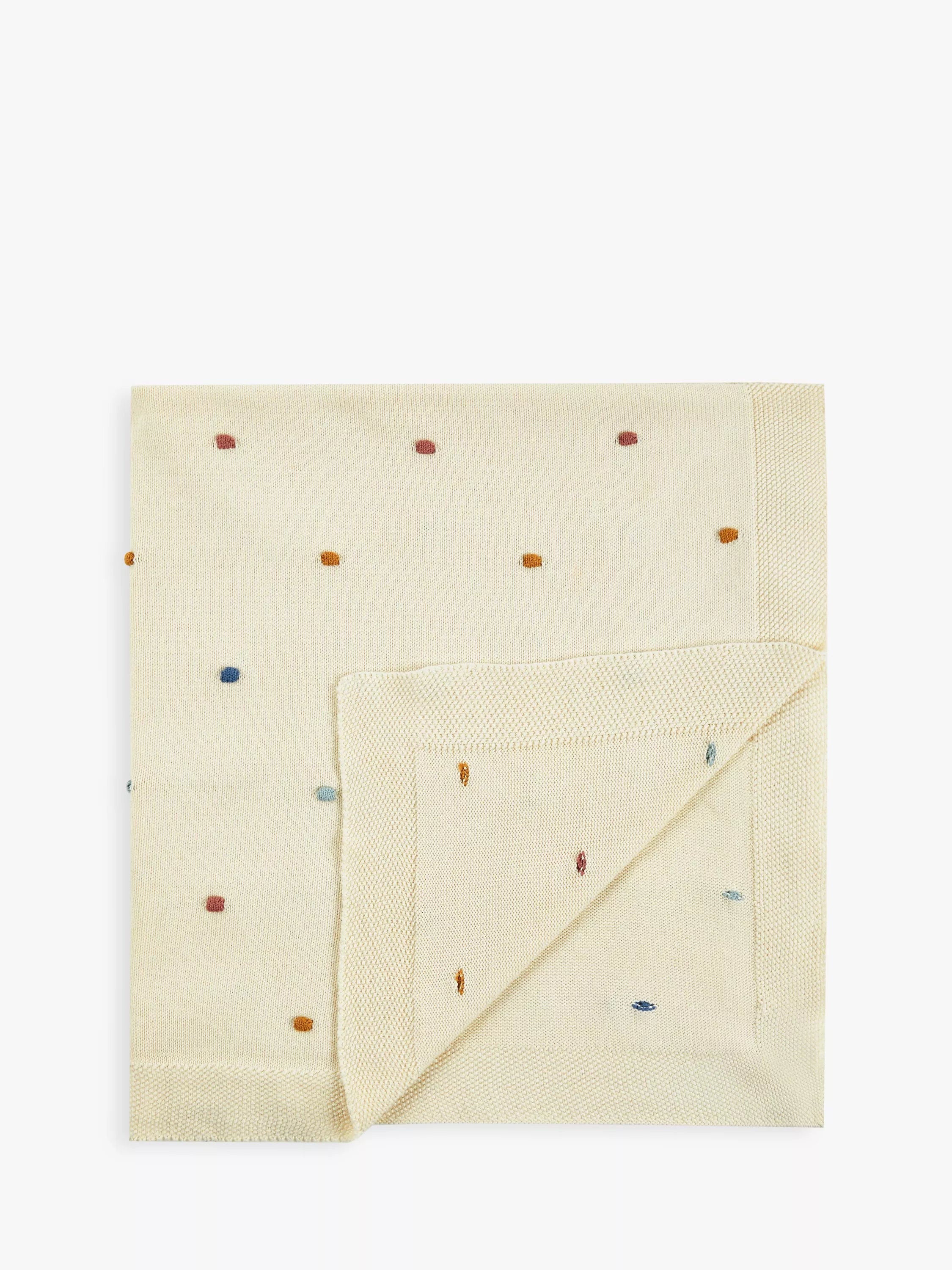 John Lewis Knitted Dots Cotton Blanket, 100 x 80cm - McGrocer