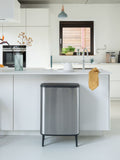 Brabantia Matt Steel Fingerprint Proof Bo Hi 2 x 30L Touch Bin