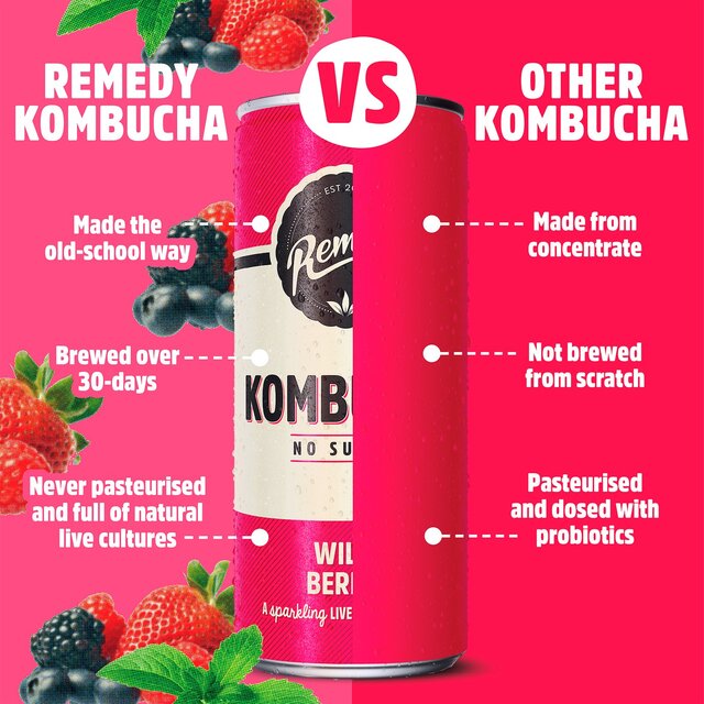 Remedy Kombucha Wild Berry Multipack   4 x 330ml - McGrocer