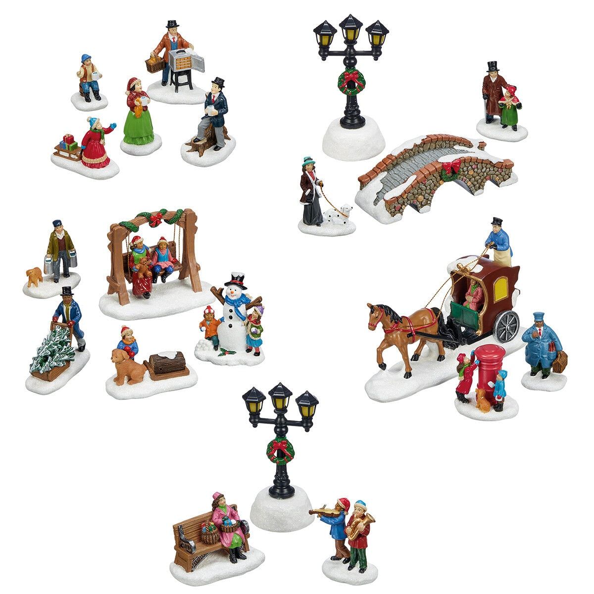 30 Piece Christmas Village with Lights and Sounds - McGrocer