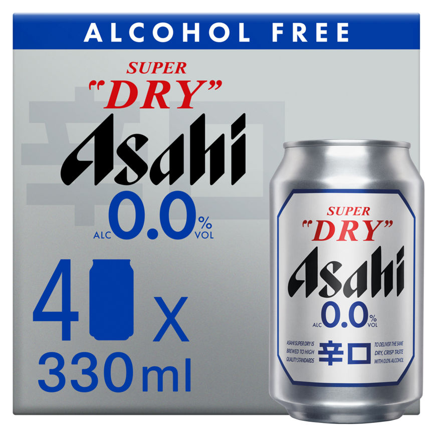Asahi Super Dry Alcohol Free Beer Lager Cans 4 pack - McGrocer