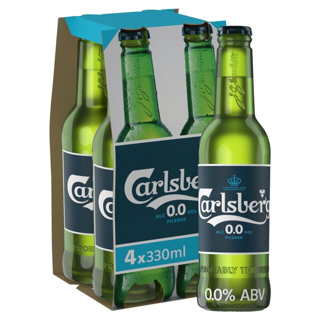 Carlsberg Alcohol Free Lager Beer Bottles   4 x 330ml - McGrocer