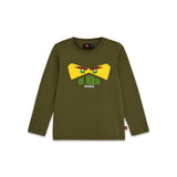 Kinder Langarm-T-Shirt Dunkelkhaki 