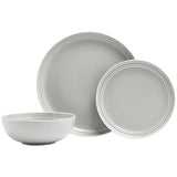 MS Collection 12 Piece Marlowe Dinner Set Light Grey