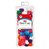 60 pack Glitter Pompoms and Clrd - McGrocer