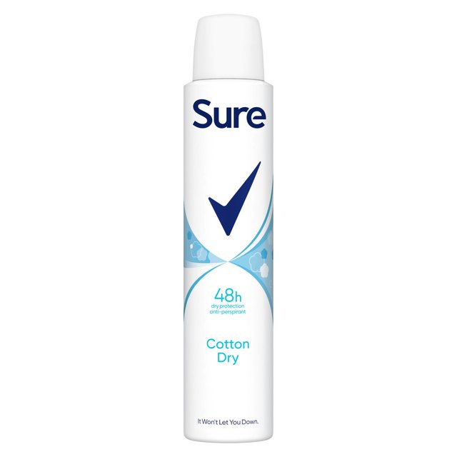 Sure Women Antiperspirant Deodorant Cotton Dry Aerosol   200ml GOODS M&S   