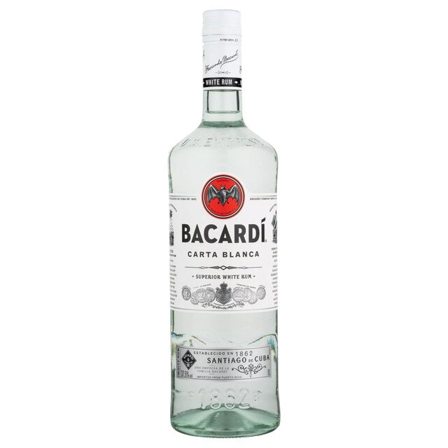 Bacardi Carta Blanca Superior White Rum   1L - McGrocer