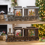 7.6 inches (0.19m) 2 Piece LED Lighted Water Globe Train with Motion Glitter Assortment - McGrocer