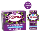 Ribena Schwarze Johannisbeere ohne Zuckerzusatz, 6 x 250 ml