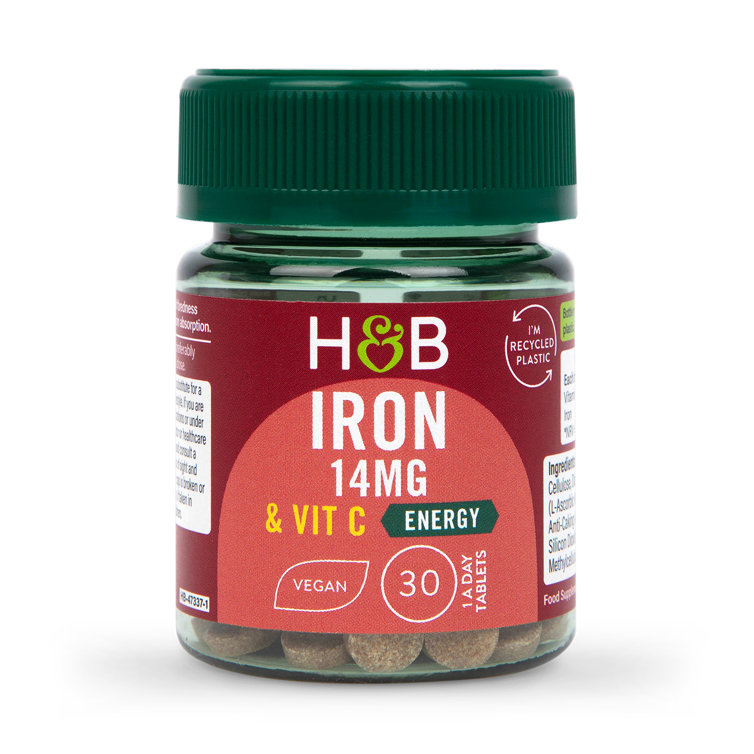 Holland & Barrett Iron & Vitamin C 14mg 30 Tablets - 999033