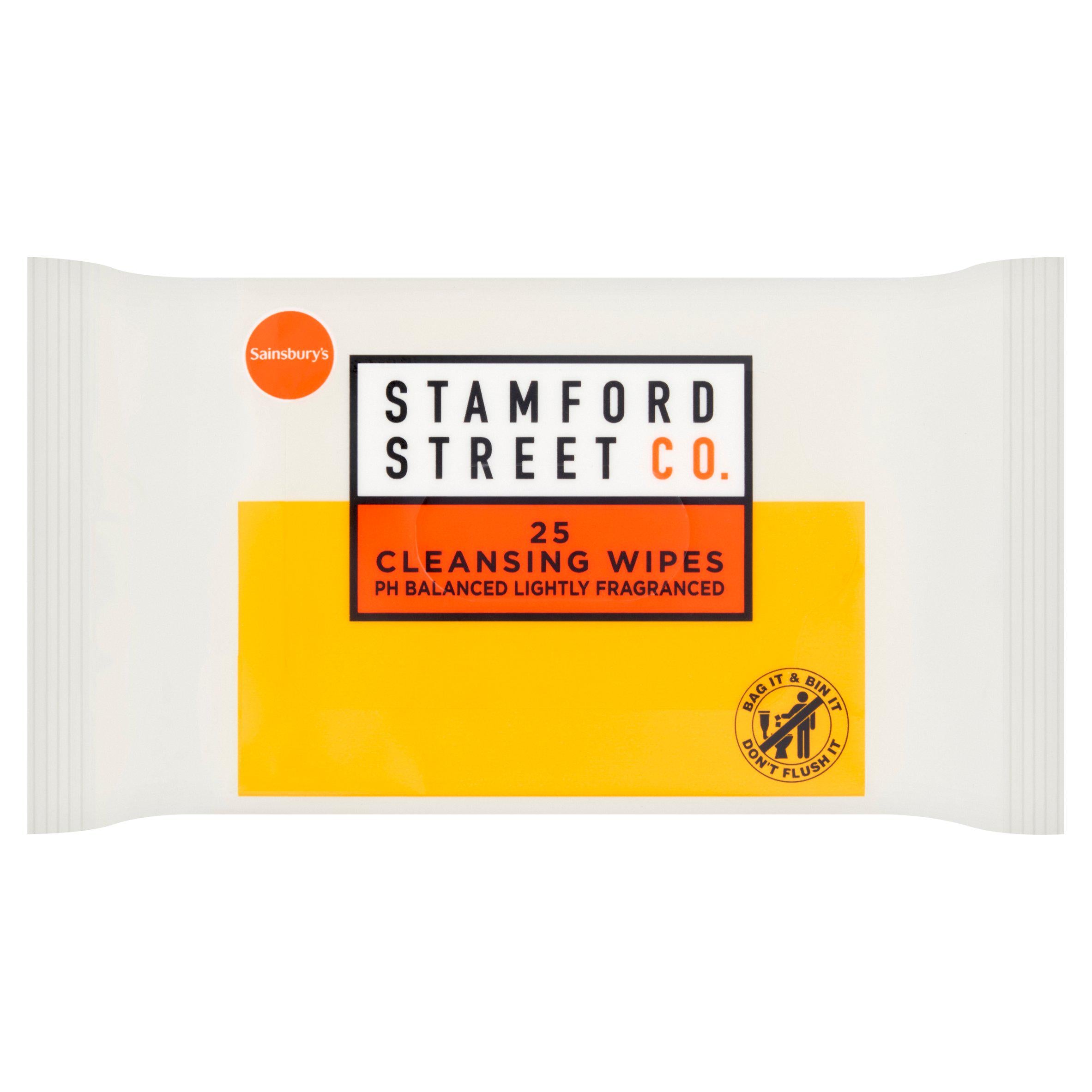 Stamford Street Co. Cleansing Wipes x25 face & body skincare Sainsburys   