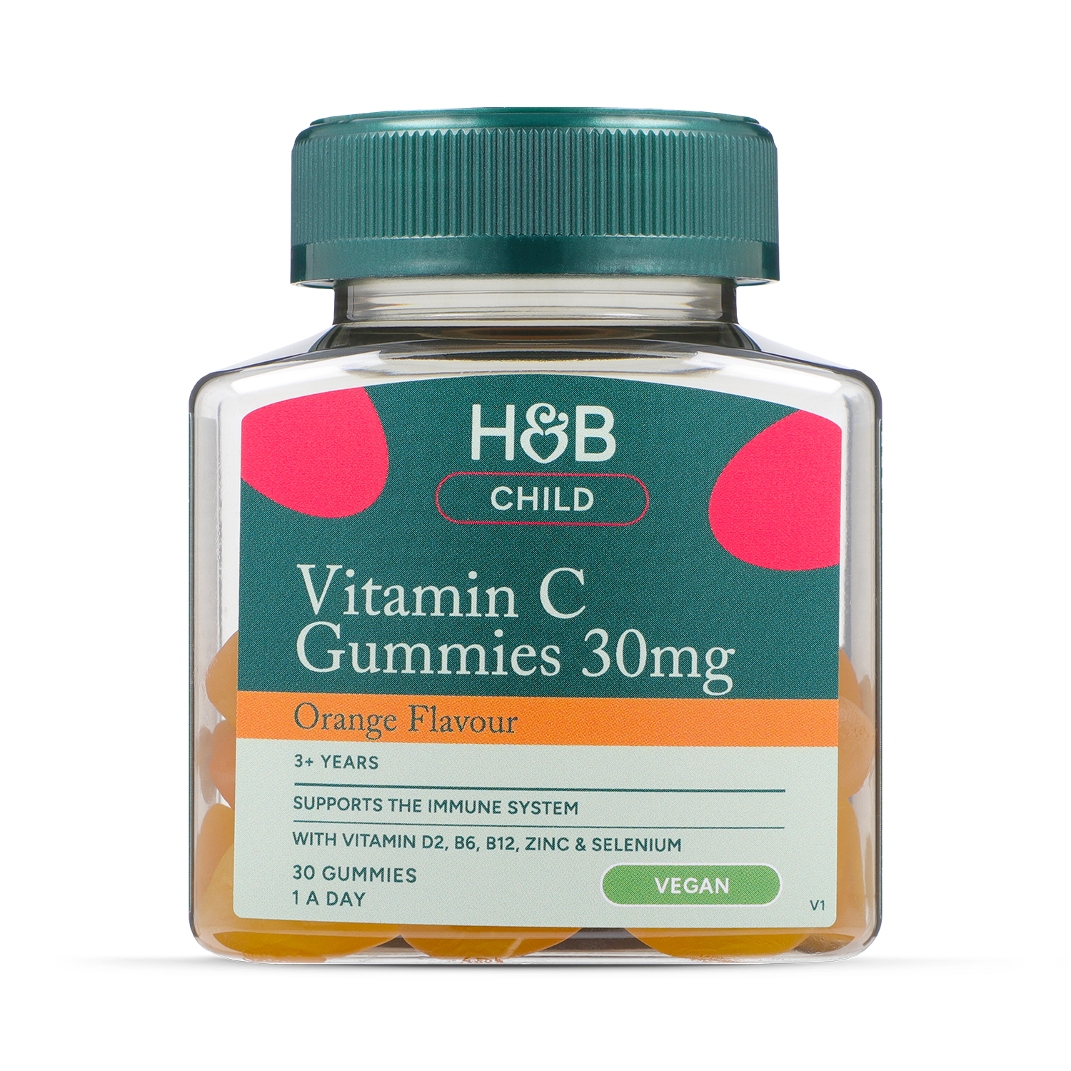 Holland & Barrett Kids Vitamin C Immune Support Orange Flavour 30mg 30 Gummies - 998582
