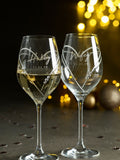Set of 2 Personalised Diamante Wine Glasses by Loveabode