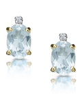 Ohrringe von The Diamond Store: Blauer Aquamarin (0,80 ct) und Diamanten (9 Karat) 