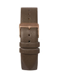 Limit 40mm Mens Round Rose Gold Analogue Watch with Brown Strap