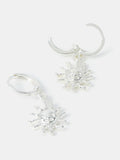 Accessorize Silver Tone Sun Charm Hoop Earrings