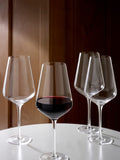 Set of 4 Clear Belgravia Crystal Set of 4 Red Wine Glasses