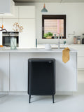 Brabantia Matt Black Bo Touch Bin Hi 2 x 30L