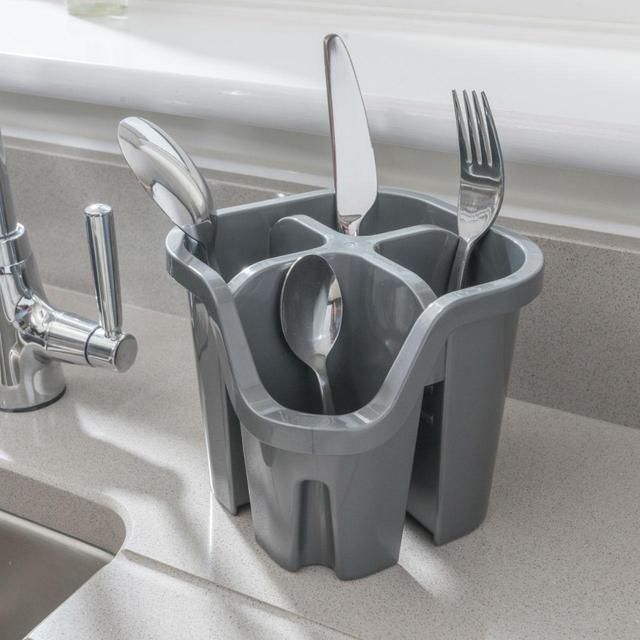 Addis 100% Recycled Cutlery Drainer Light Grey - McGrocer