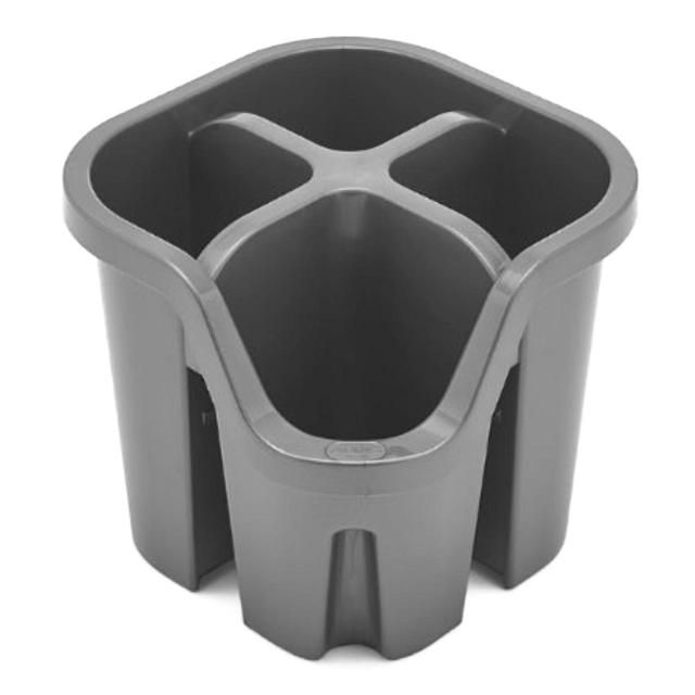 Addis Cutlery Utensil Drainer Caddy with 4 Compartments Metallic Silver - McGrocer