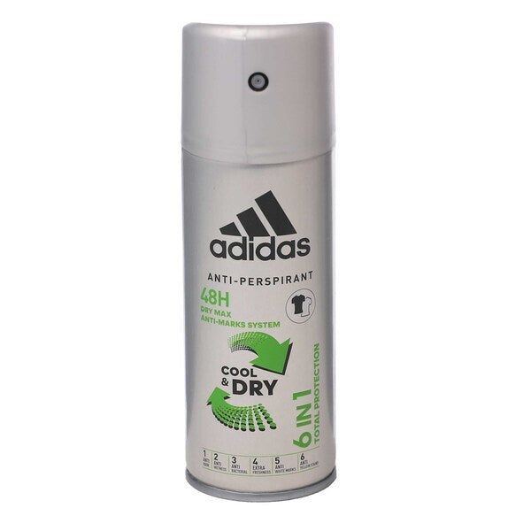 Adidas -  6in1 Men Cool and Dry Anti Perspirant Spray 150ml - McGrocer