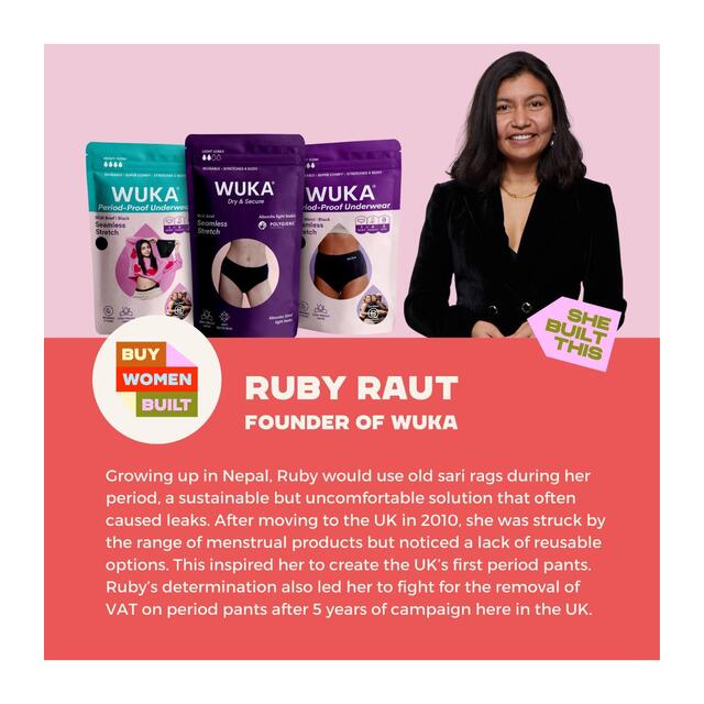 WUKA Organic Cotton Bikini Brief Period Pants Medium Flow Black - McGrocer