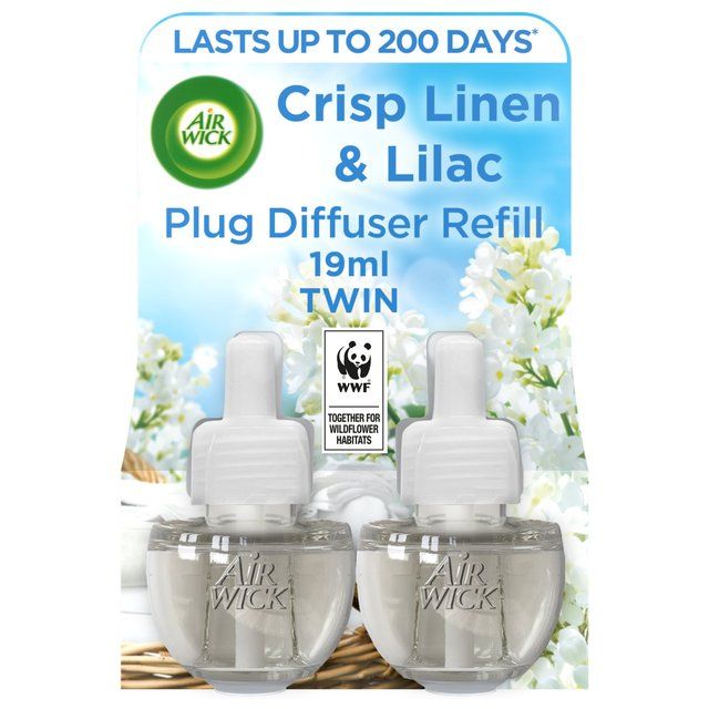 Airwick Crisp Linen & Lilac Plug In Twin Refill   2 x 19ml - McGrocer