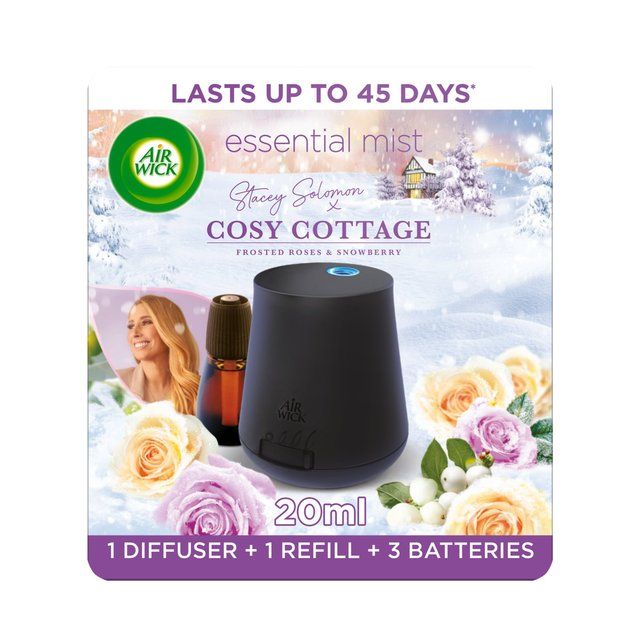 Airwick Essential Mist Kit Cosy Cottage Frosted Roses & Snowberry   20ml - McGrocer