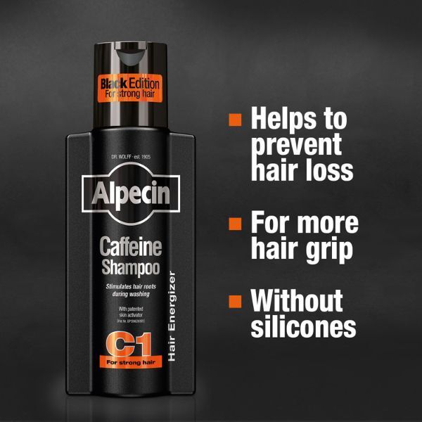 Alpecin Black Mens Shampoo | Hair Growth Shampoo 3 x 250ml - McGrocer