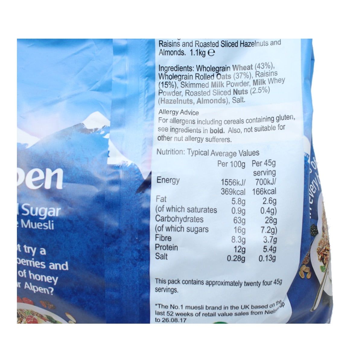 Alpen No Added Sugar Muesli, 1.1kg - McGrocer