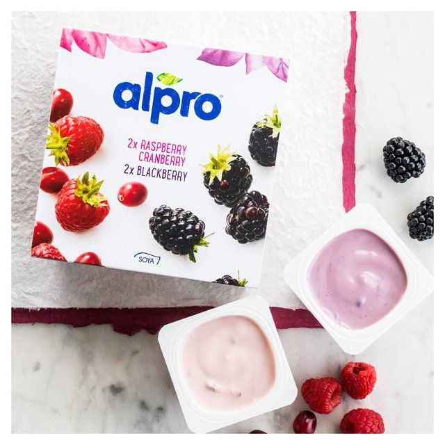 Alpro Raspberry-Cranberry & Blackberry Yoghurt Alternative   4 x 125g - McGrocer