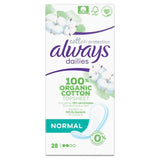 Always Dailies Organic Cotton Protection Normal Panty Liners   28 per pack - McGrocer