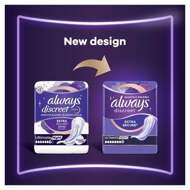 Always Discreet Incontinence Pads Ultimate Night   12 per pack - McGrocer