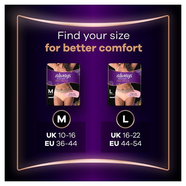Always Discreet Incontinence Pants Boutique M   9 per pack - McGrocer