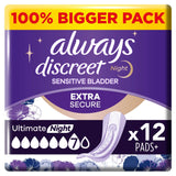 Always Discreet Incontinence Plus Womens Ultimate Night Pads x12 - McGrocer