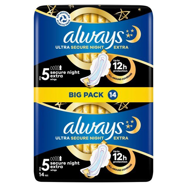 Always Ultra Sanitary Towels Secure Night Extra (Size 5) VP   14 per pack - McGrocer