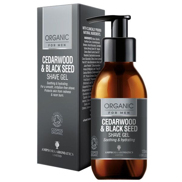 Amphora Aromatics Cedarwood  Shave Gel COSMOS Organic 120ml - McGrocer